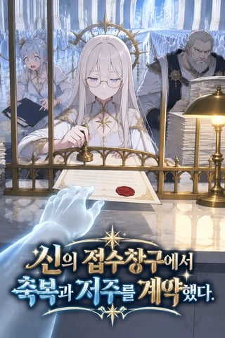 신의 접수창구에서 축복과 저주를 계약했다 표지