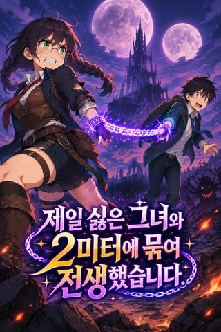 제일 싫은 그녀와 2미터에 묶여 전생했습니다 표지