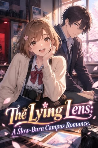 Cover: The Lying Lens: A Slow-Burn Campus Romance